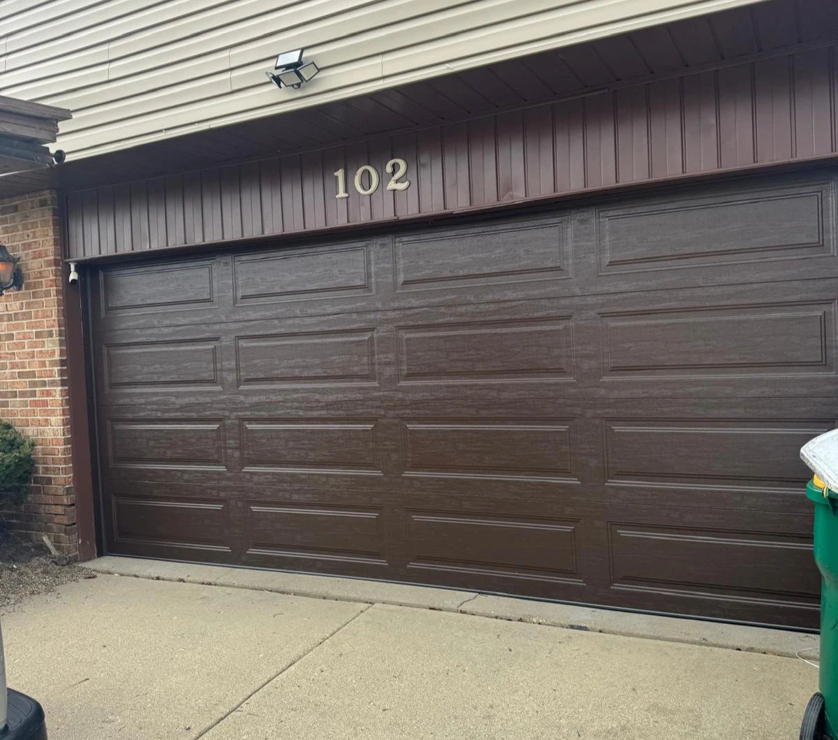 After image of a completed residential garage door replacement project